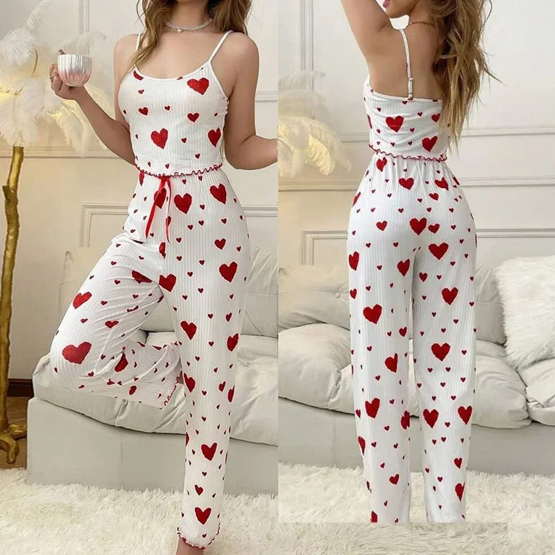 Pyjama Saint-Valentin Femme - Ensemble 2 Pièces : Confort et Élégance pour Toutes