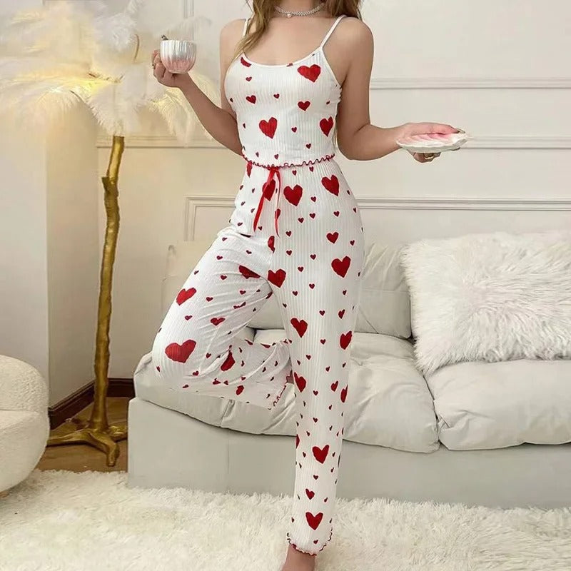 Pyjama Saint-Valentin Femme - Ensemble 2 Pièces : Confort et Élégance pour Toutes