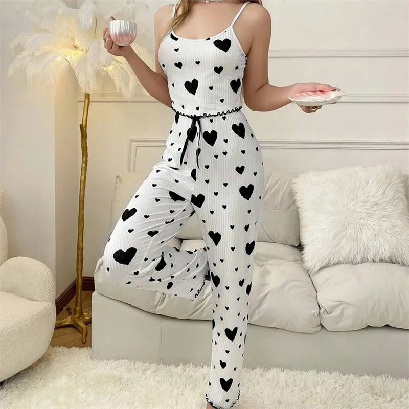 Pyjama Saint-Valentin Femme - Ensemble 2 Pièces : Confort et Élégance pour Toutes